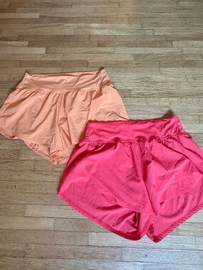2 DSG Women's Athletic Shorts in Peach and Coral